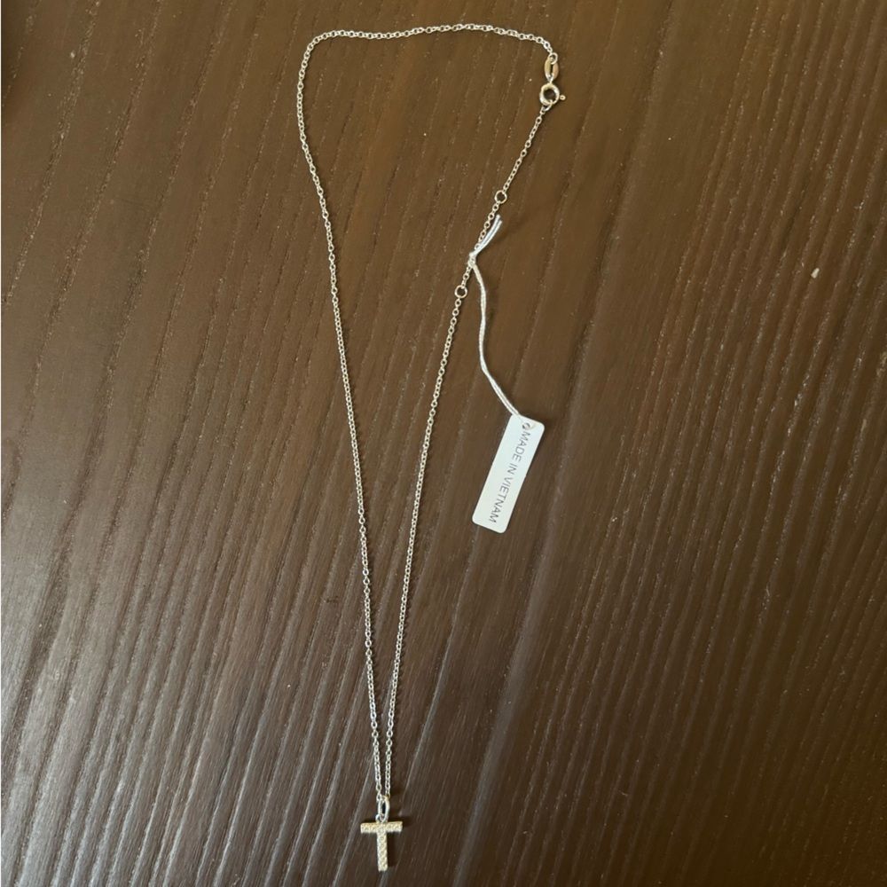 Silver T Pendant Necklace